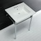 Fauceture KVPB25227W41 Dreyfuss 25" Console Sink W/SS Leg (4", 3 Hole), Wht/Chrome KVPB25227W41 - alternate 2